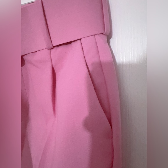 NWT ZARA pink high waisted ankle pants slacks with belt XS - Picture 7 of 7